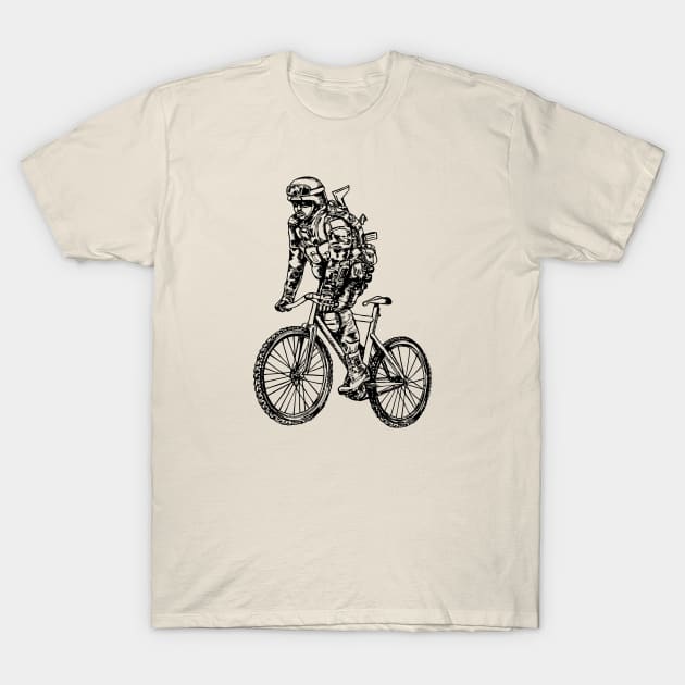 SEEMBO Soldier Cycling Bicycle Bicycling Biker Biking Bike T-Shirt by SEEMBO